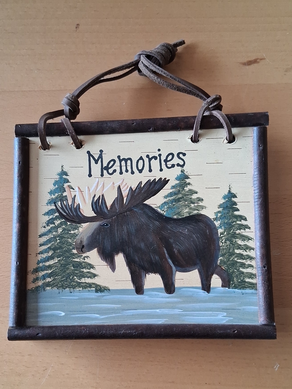Memories Moose Wooden Hand-Painted Photo Book